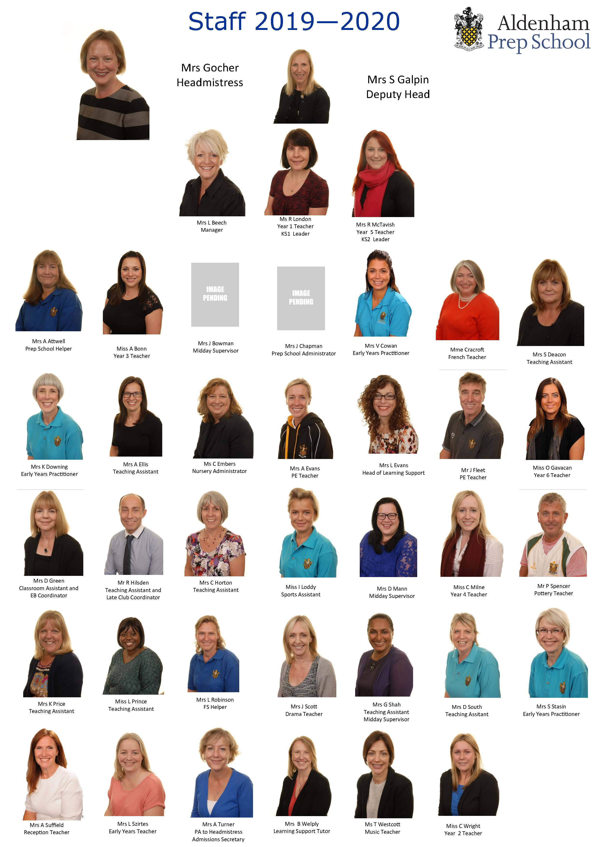 Prep School Staff Board 2019 2020